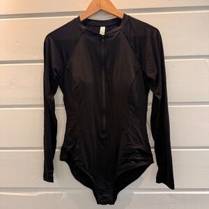 Sea Level Long Sleeve One-Piece Swimsuit Black Size 10